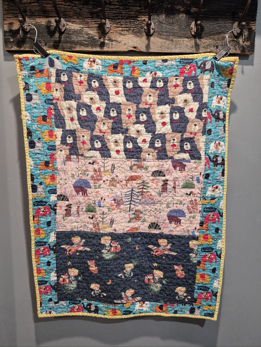 Handmade Reversible Baby Quilt Tummy Time Blanket The Little Prince EUC